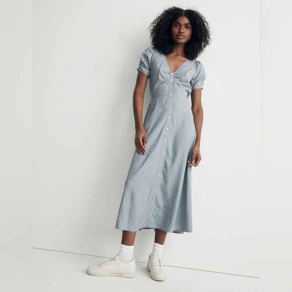 Madewell Dreamy Blue Midi Dress NWT - Picture 2 of 9